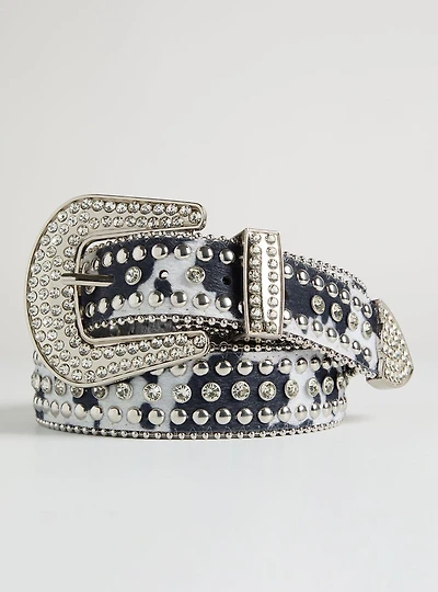Animal Print Studded Belt