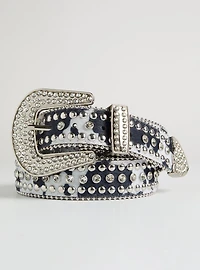 Animal Print Studded Belt