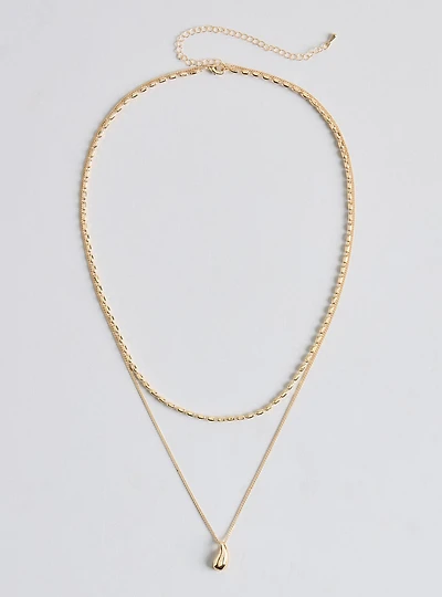 Drop Beaded Layered Necklace