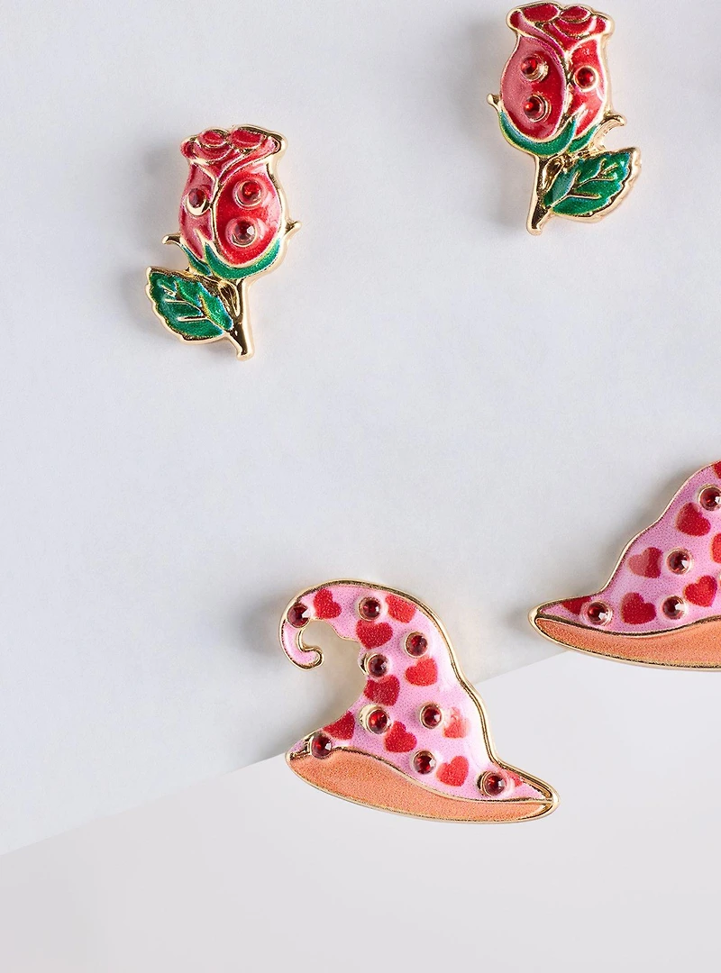 Ghost Valentine's Stud Earring Set