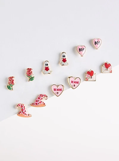 Ghost Valentine's Stud Earring Set