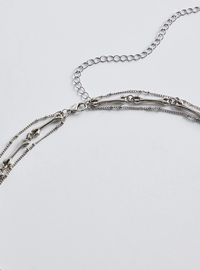Bone Heart Layered Necklace