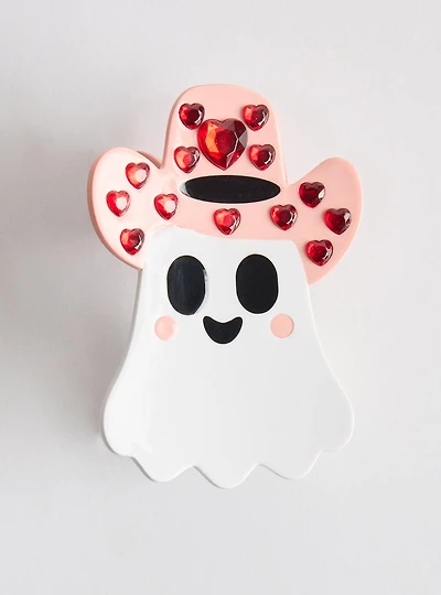 Ghost Valentine's Day Hair Clip