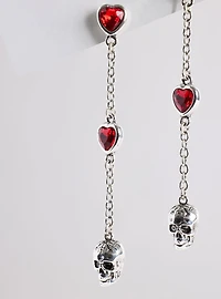 Nightfall Bleeding Heart Skull Earring