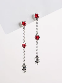 Nightfall Bleeding Heart Skull Earring