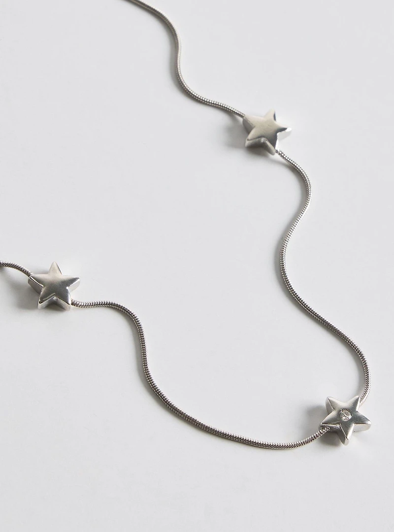 Puffy Star Station Necklace