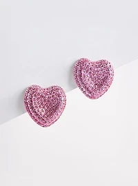 Pave Heart Statement Earring
