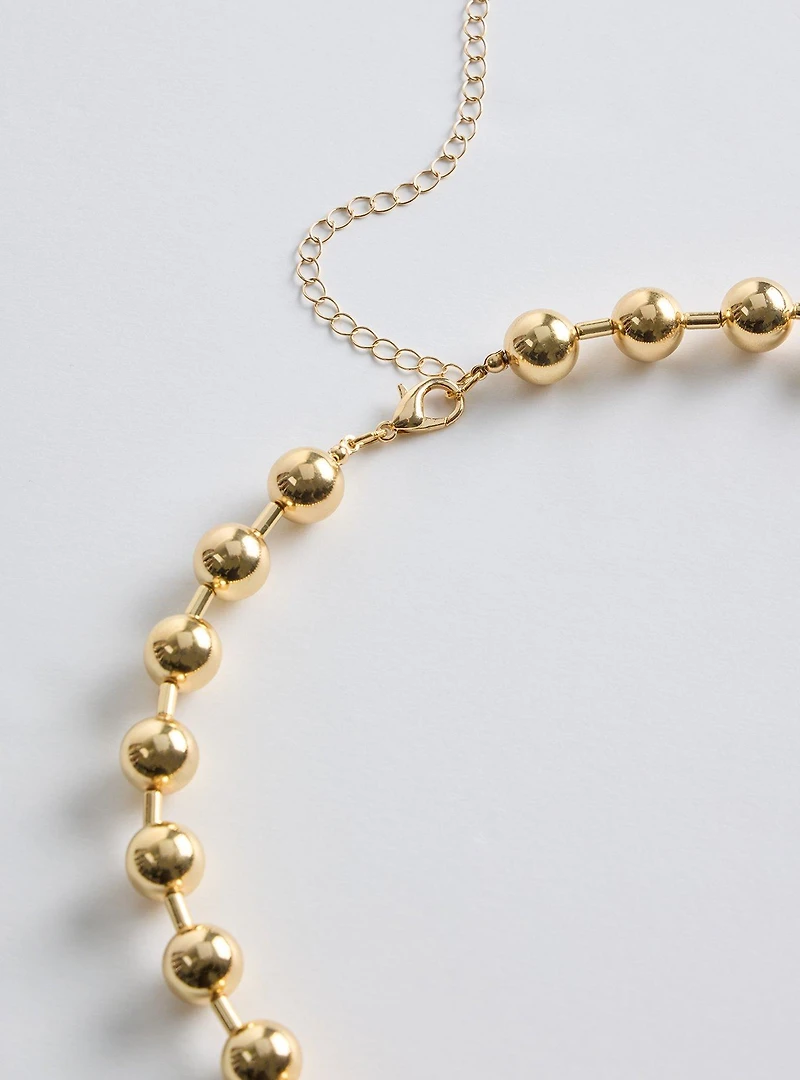 Shot Bead Heart Charm Necklace