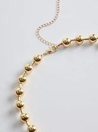 Shot Bead Heart Charm Necklace