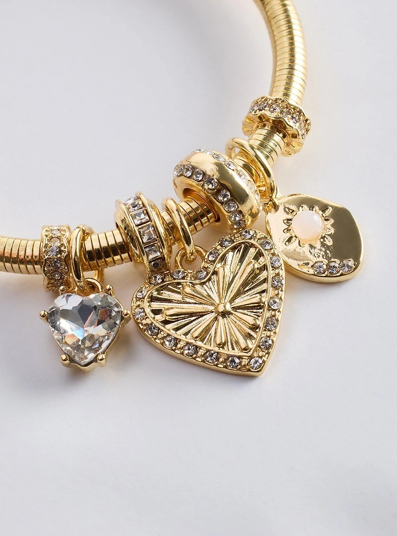 Heart Charm Stretch Bracelet