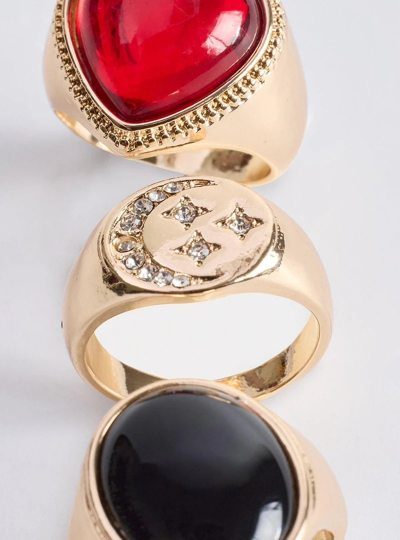 Celestial Heart Ring Set