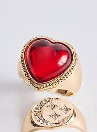 Celestial Heart Ring Set