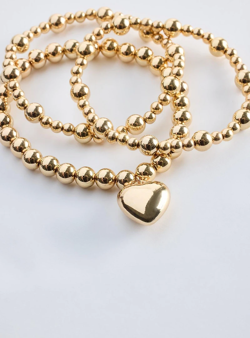 Beaded Heart Stretch Bracelet