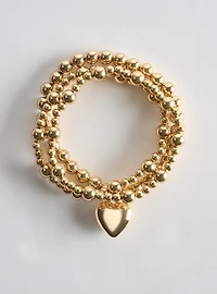 Beaded Heart Stretch Bracelet