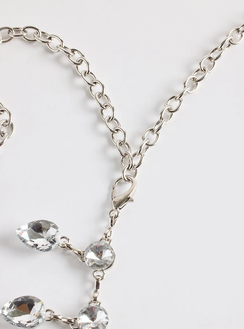 Teardrop Rhinestone Chain Belt