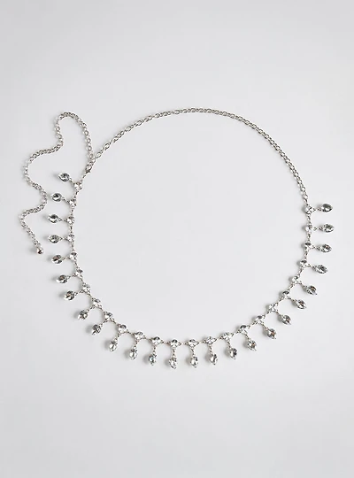 Teardrop Rhinestone Chain Belt