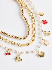 Retro Cherry Layered Necklace