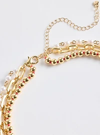 Retro Cherry Layered Necklace