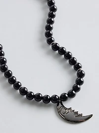 Beaded Charm Moon Necklace