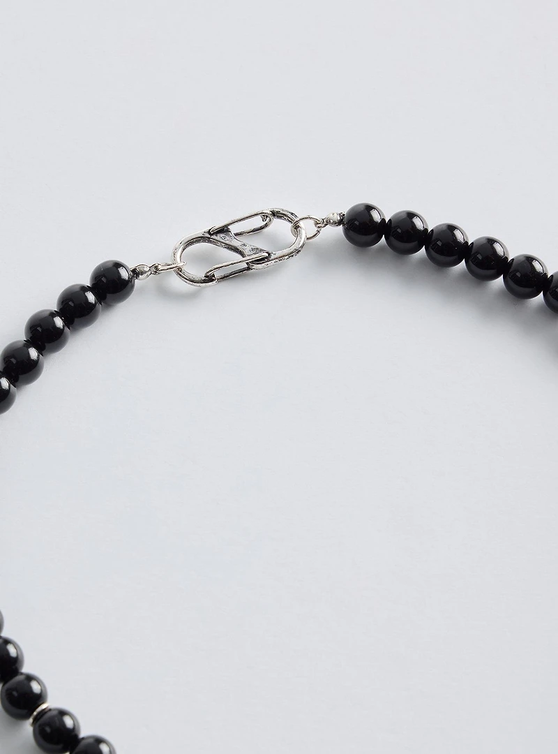 Beaded Charm Moon Necklace