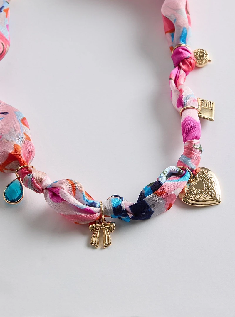 Scarf Heart Charm Necklace