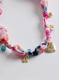 Scarf Heart Charm Necklace