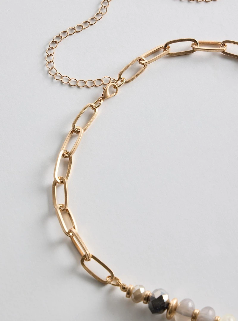 Beaded Charm Heart Necklace