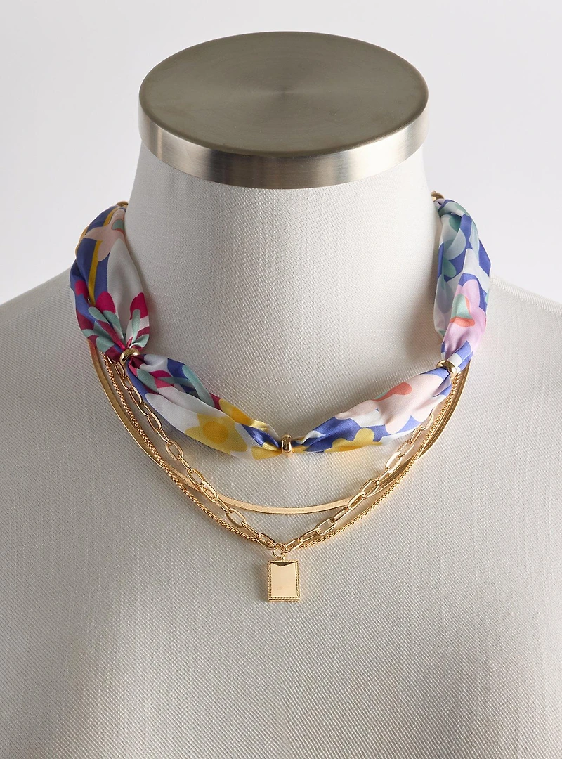 Scarf Heart Layered Necklace