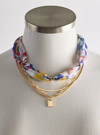 Scarf Heart Layered Necklace