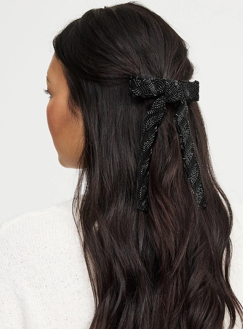 Beaded Bow Barrette