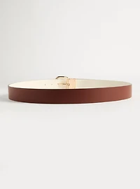 Reversible Faux Leather Buckle Belt