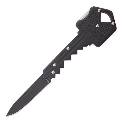 SOG Key Manual Knife Black Stainless Steel [1.50" Black Plain] KEY101