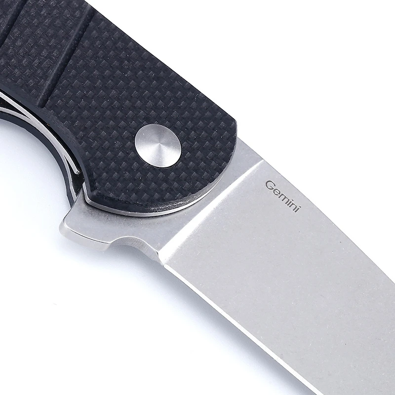 Kizer Vanguard Series Gemini Manual Knife Frame Lock Black G-10 [3.125" Stonewash N690] Drop Point V3471N1