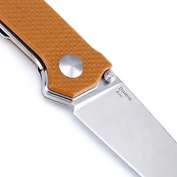 Kizer Vanguard Series Domin Manual Knife Liner Lock Brown G-10 [3.46" Stonewash VG-10] Drop Point V4516A4