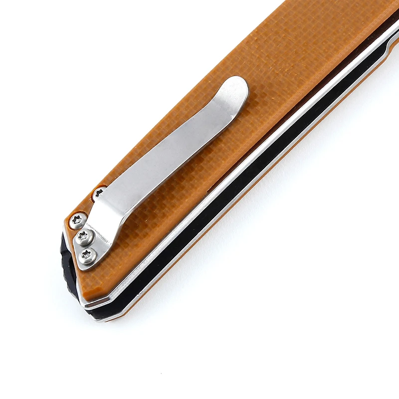 Kizer Vanguard Series Domin Manual Knife Liner Lock Brown G-10 [3.46" Stonewash VG-10] Drop Point V4516A4