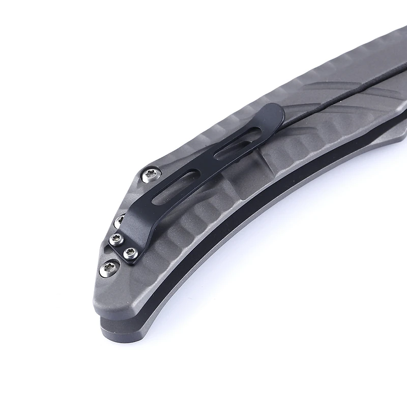 Kizer Nomad Manual Knife Frame Lock Gray Titanium [3.75" Satin S35VN] Trailing Point Ki4482A1