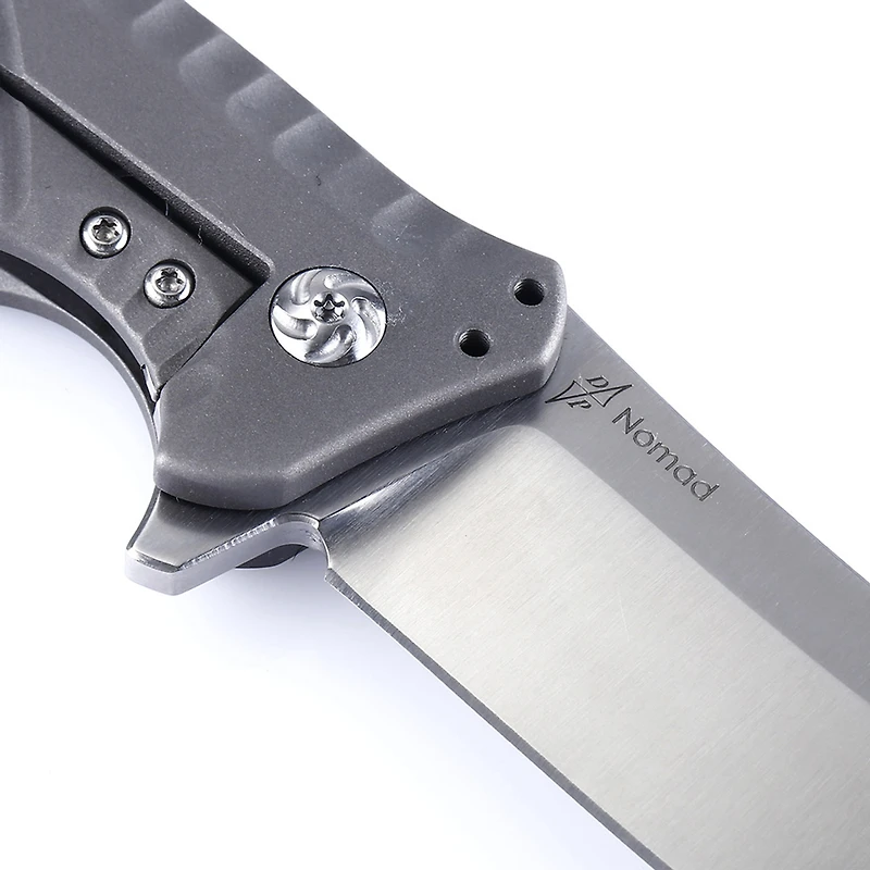 Kizer Nomad Manual Knife Frame Lock Gray Titanium [3.75" Satin S35VN] Trailing Point Ki4482A1