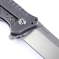 Kizer Nomad Manual Knife Frame Lock Gray Titanium [3.75" Satin S35VN] Trailing Point Ki4482A1