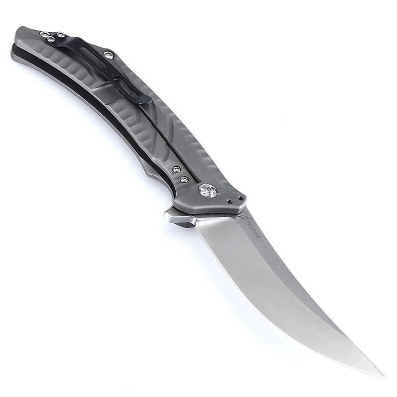 Kizer Nomad Manual Knife Frame Lock Gray Titanium [3.75" Satin S35VN] Trailing Point Ki4482A1