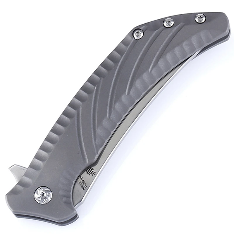 Kizer Nomad Manual Knife Frame Lock Gray Titanium [3.75" Satin S35VN] Trailing Point Ki4482A1