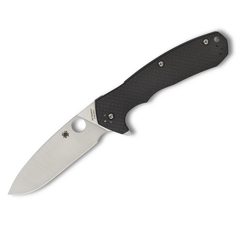Spyderco Amalgam Folding Knife Compression Lock Black Carbon Fiber/G-10 [3.80" Satin S30V] C234CFP