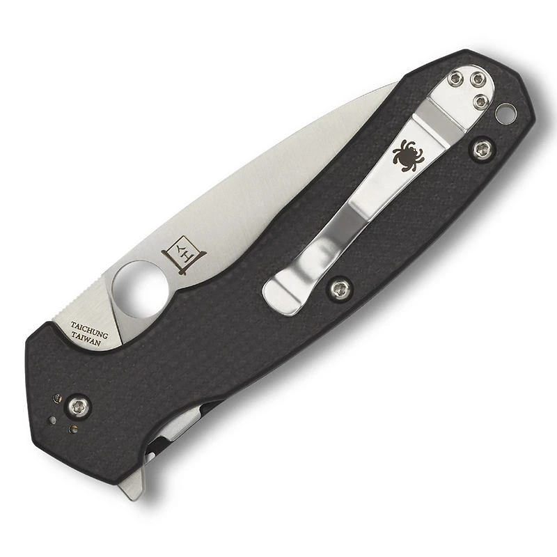 Spyderco Amalgam Folding Knife Compression Lock Black Carbon Fiber/G-10 [3.80" Satin S30V] C234CFP