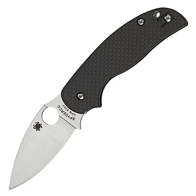 Spyderco Sage 5 Folding Knife Compression Lock Black Carbon Fiber/G-10 [3.03" Satin S30V] Spear Point C123CFPCL