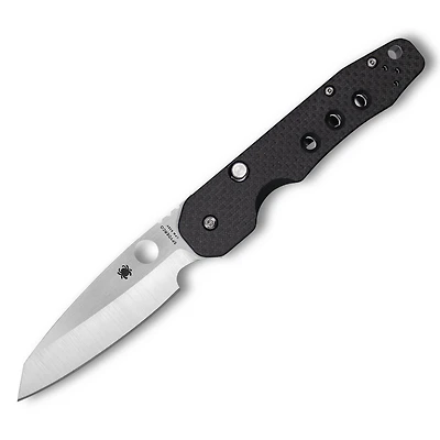 Spyderco Smock Folding Knife Compression Lock Carbon Fiber/G-10 [3.375” Satin S30V] Wharncliffe C240CFP