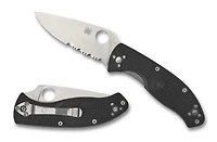 Spyderco Tenacious Folding Knife Liner Lock Black FRN [3.39" Satin Serrated 8Cr13MoV] C122PSBK