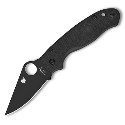 Spyderco Paramilitary 3 Lightweight Folding Knife Compression Lock Black FRN [3.00" Black CTS-BD1N] Clip Point C223PBBK