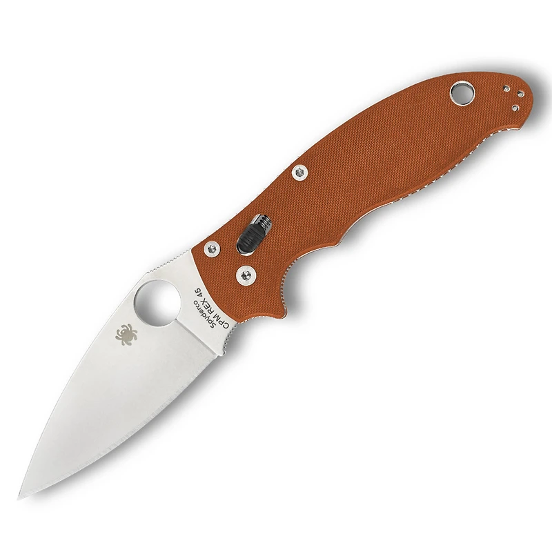 Spyderco Sprint Run Manix 2 Folding Knife Ball Bearing Lock Orange G-10 [3.375" Satin REX 45] C101GBORE2