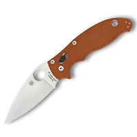 Spyderco Sprint Run Manix 2 Folding Knife Ball Bearing Lock Orange G-10 [3.375" Satin REX 45] C101GBORE2