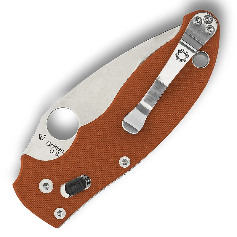 Spyderco Sprint Run Manix 2 Folding Knife Ball Bearing Lock Orange G-10 [3.375" Satin REX 45] C101GBORE2