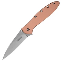 Kershaw Leek Spring Assisted Knife Copper [3.00" Stonewash CPM-154] Wharncliffe 1660CU